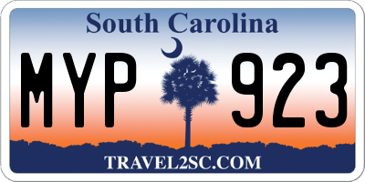SC license plate MYP923