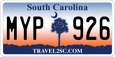 SC license plate MYP926