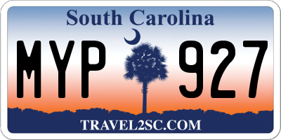 SC license plate MYP927
