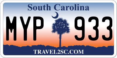 SC license plate MYP933