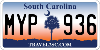 SC license plate MYP936