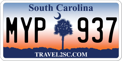 SC license plate MYP937