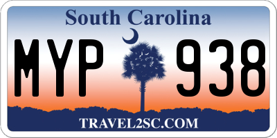 SC license plate MYP938