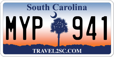 SC license plate MYP941
