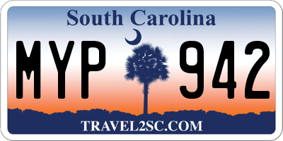 SC license plate MYP942