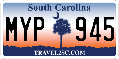 SC license plate MYP945
