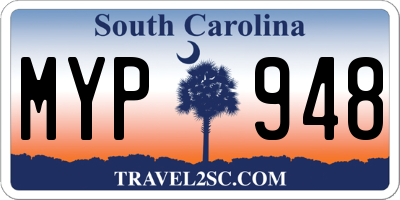 SC license plate MYP948