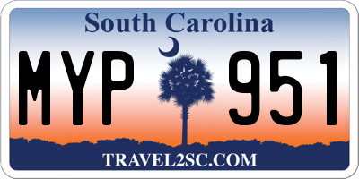 SC license plate MYP951