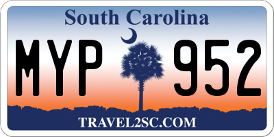 SC license plate MYP952