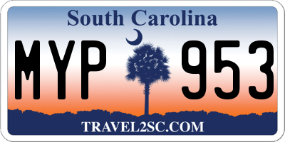SC license plate MYP953