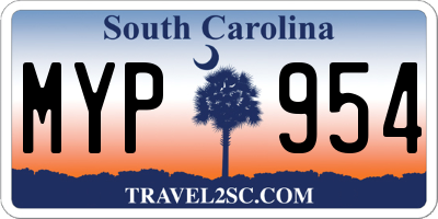 SC license plate MYP954