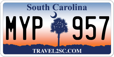 SC license plate MYP957