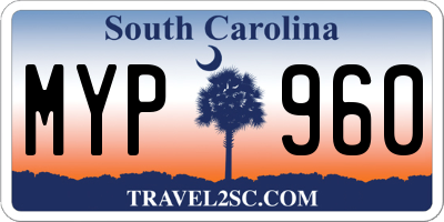 SC license plate MYP960