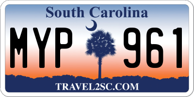 SC license plate MYP961