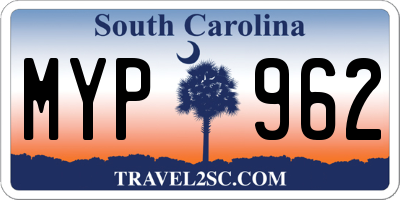 SC license plate MYP962