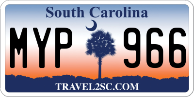 SC license plate MYP966
