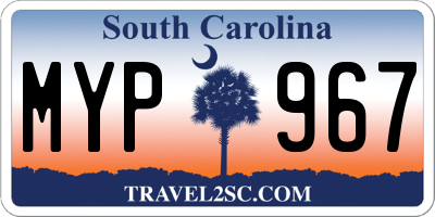 SC license plate MYP967