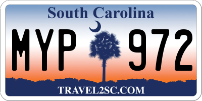 SC license plate MYP972