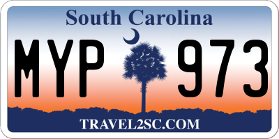 SC license plate MYP973