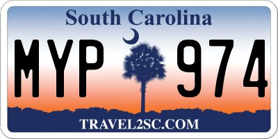 SC license plate MYP974