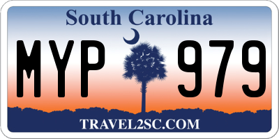 SC license plate MYP979