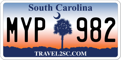 SC license plate MYP982
