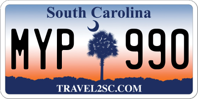 SC license plate MYP990