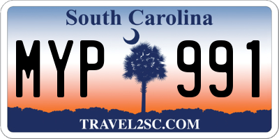 SC license plate MYP991