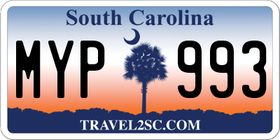 SC license plate MYP993