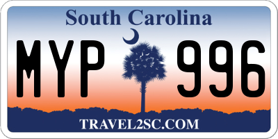 SC license plate MYP996