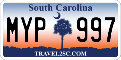 SC license plate MYP997