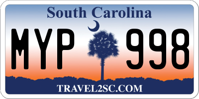 SC license plate MYP998