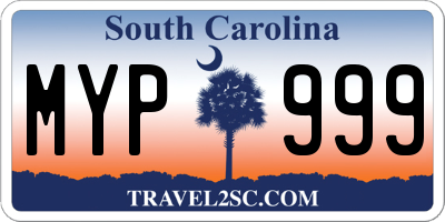SC license plate MYP999