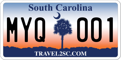 SC license plate MYQ001