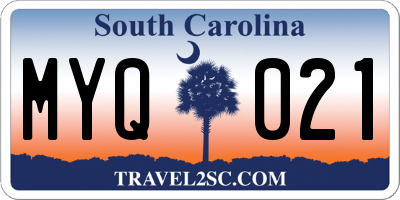 SC license plate MYQ021