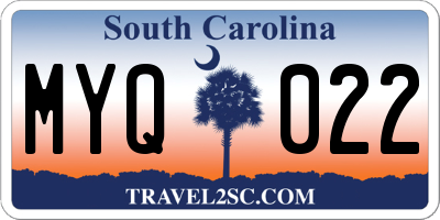 SC license plate MYQ022