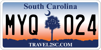 SC license plate MYQ024