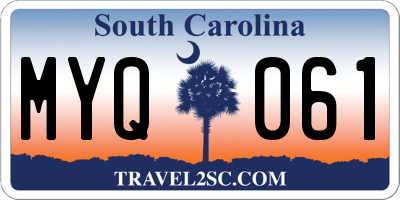 SC license plate MYQ061