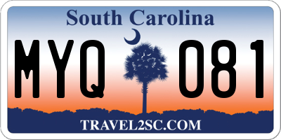 SC license plate MYQ081