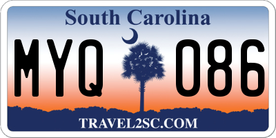 SC license plate MYQ086