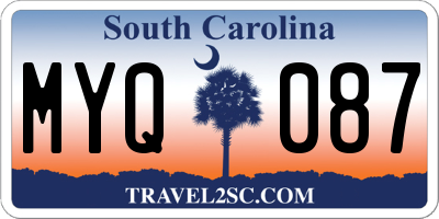 SC license plate MYQ087