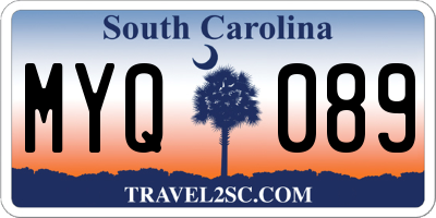 SC license plate MYQ089