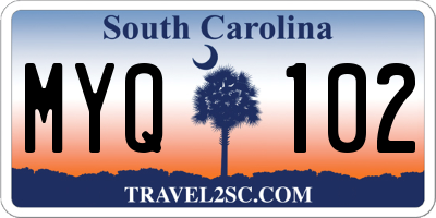 SC license plate MYQ102