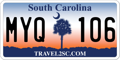 SC license plate MYQ106
