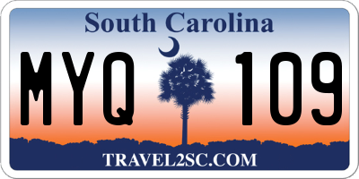 SC license plate MYQ109