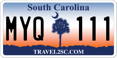 SC license plate MYQ111