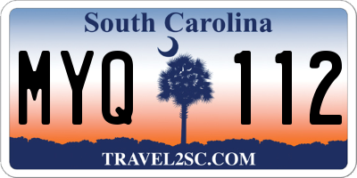 SC license plate MYQ112