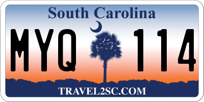 SC license plate MYQ114