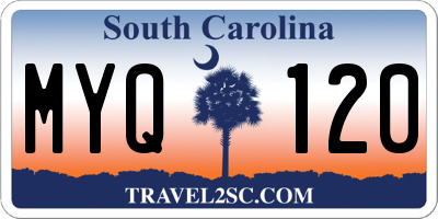SC license plate MYQ120