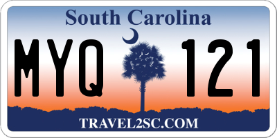 SC license plate MYQ121